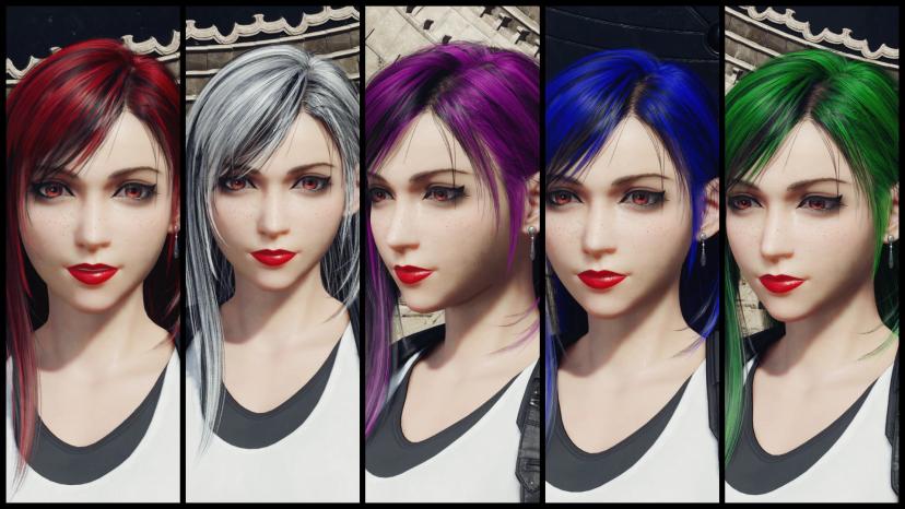 Hair with highlights Tifa, several colors mod addon
