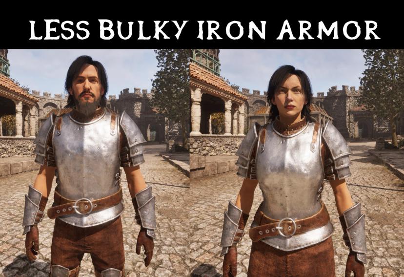 Less bulky iron armor addon
