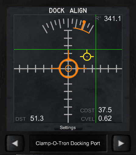 Docking port alignment indicator addon