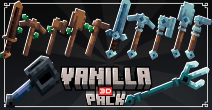 Set of 3D textures "Vanilla (1.21) – MCPE/Bedrock addon