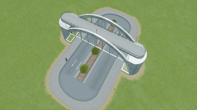 4-lane pedestrian bridge addon