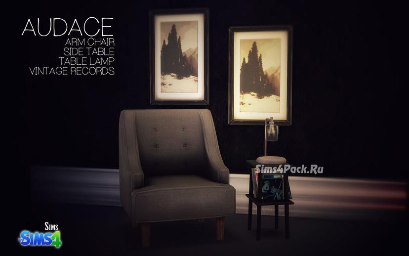 Набор AUDACE MINI SET, интерьер в винтажном стиле для Sims 4. addon
