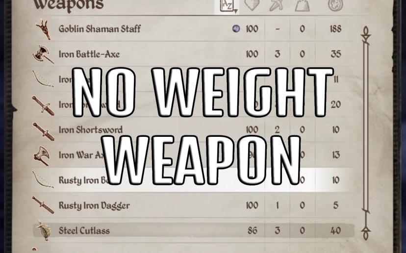 Weapons without weight addon