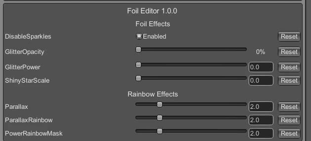 FoilFX - Remove Glitter and Edit Foil Effect addon