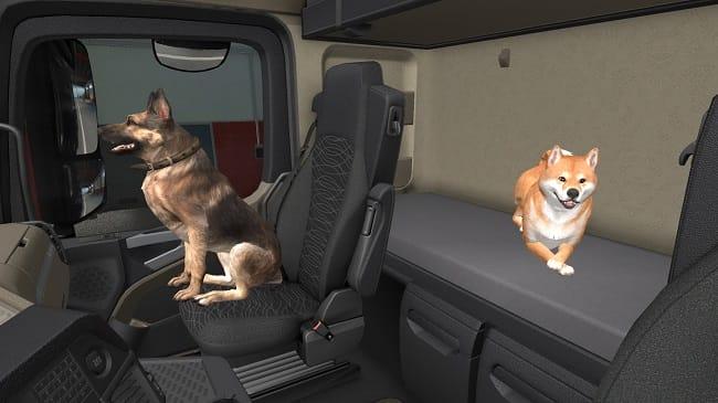 Dog with Animation for Euro Truck Simulator 2 addon