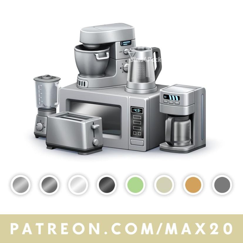 Kitchen Appliances Set for Sims 4. addon