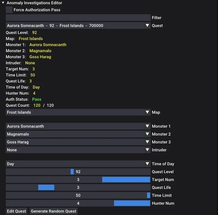 Редактор исследований аномалий addon