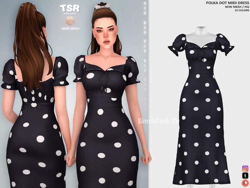 POLKA DOT MIDI DRESS MM001 addon