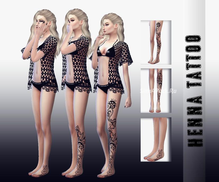Henna tattoos in The Sims 4. addon
