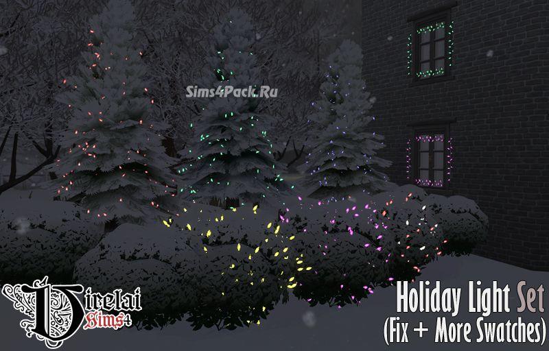 Christmas Wreaths for Sims 4: Holiday Lights Pack. addon