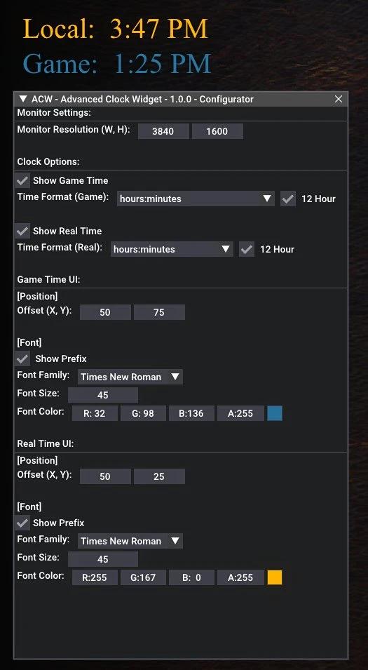 ACW - advanced clock widget addon