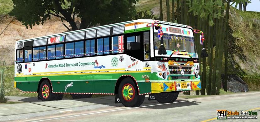 Hrtc Ashok Leyland bs6 V1 Regular Bus Mod Templet addon