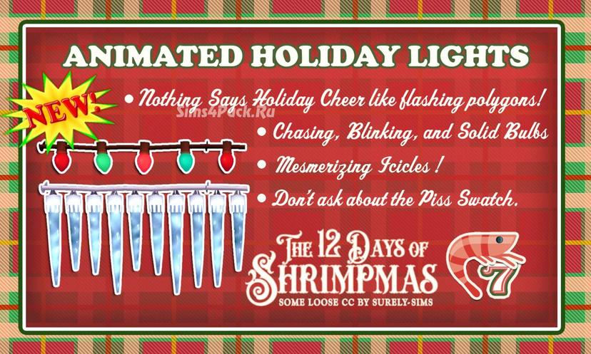 ANIMATED HOLIDAY LIGHTS Christmas lights for Sims 4 addon