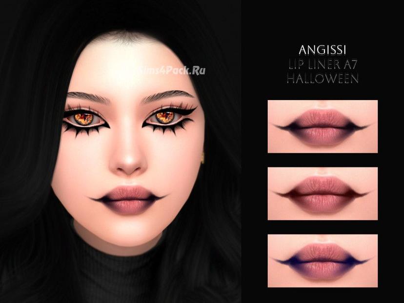 "Lipstick A7 Halloween", "Eyeliner A195". addon