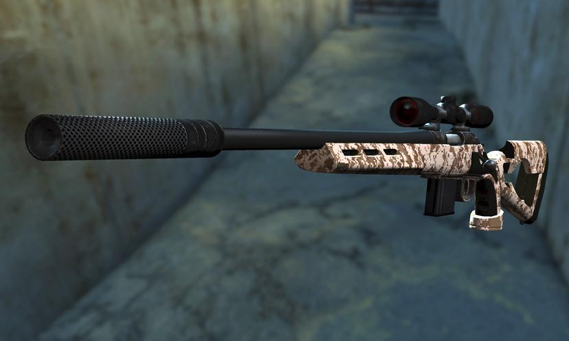 Retexture of the sniper rifle - desert camouflage in figures addon
