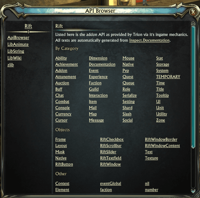 Browser API addon