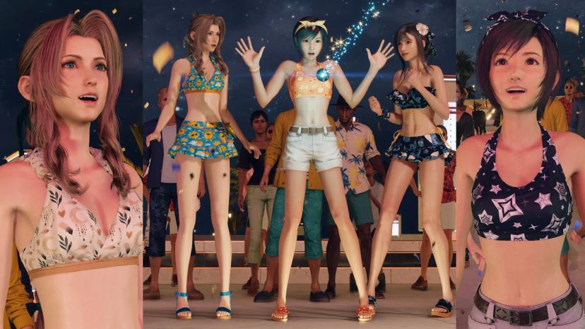 Iris Tifa Yuffie - Sun Moon Stars - Swimwear Collection Mod addon