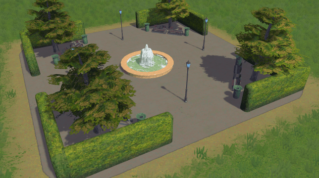Small square with a fountain addon