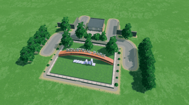 Entrance to the industrial park addon