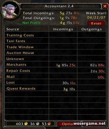 Accountant Classic 6.2 - add-on for managing financial statistics addon