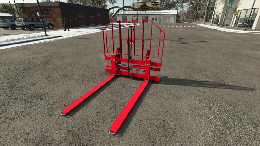 Telescopic handler with pallet forks addon