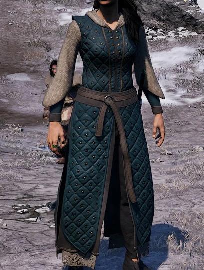Brown and turquoise robe addon
