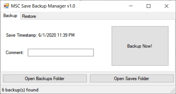 Программа для бэкапа сохранений (MSC Save Backup Manager) addon