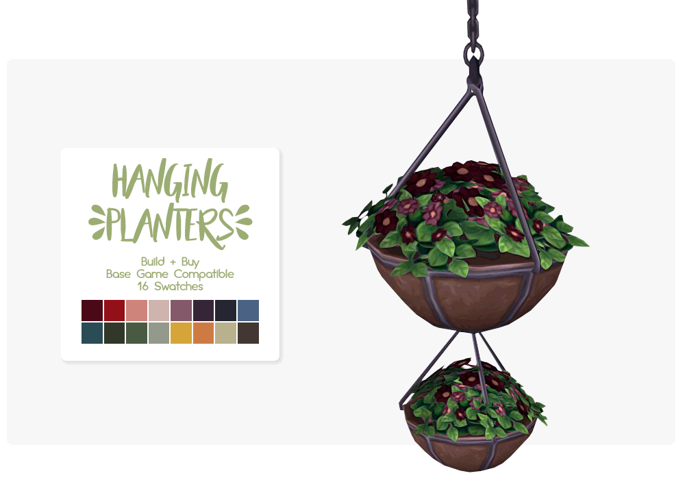 Hanging Flower Pots for Sims 4 addon