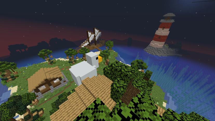 Survival on Chicken Island | Map for Minecraft addon