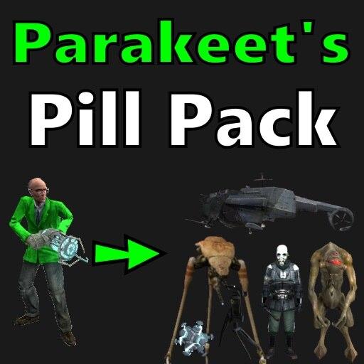 Packaging of pills for a parrot addon