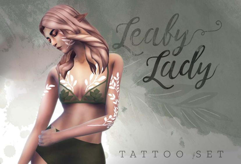 Tattoo set "Leafy Lady" addon