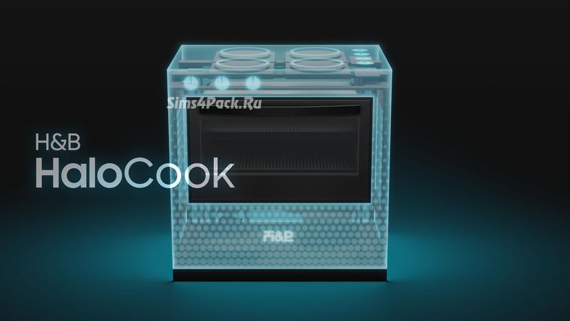 Electric cooktop H&B HaloCook for Sims 4 addon
