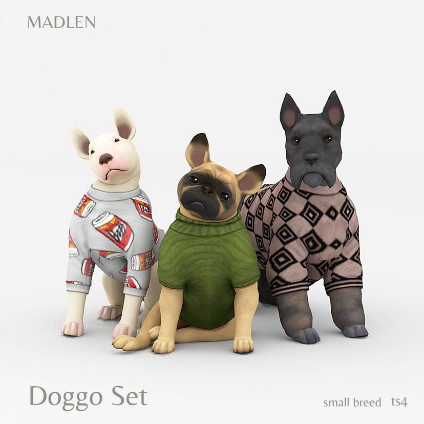 Sweaters for dogs "Doggo Set" for Sims 4 addon