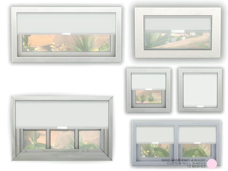 Set of curtains "Custom Roll Shade Set Part 4 Short" for Sims 4 addon
