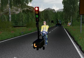 Мод Mobile construction site traffic lights addon