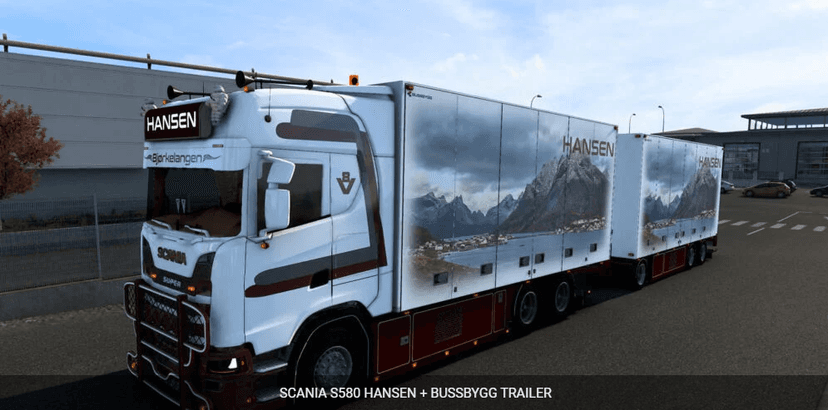 Scania Hansen S580 Truck + BussBygg Trailer v1.1 addon