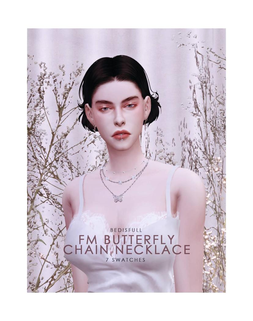 Accessory set "butterfly chain necklace" addon