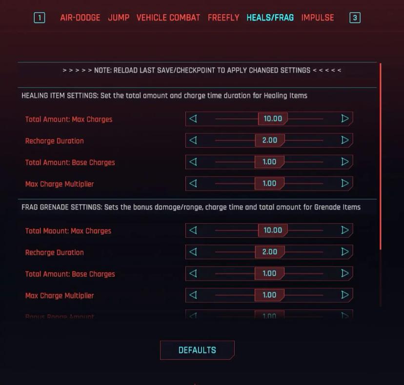 Increase in the number of medicines and grenades addon