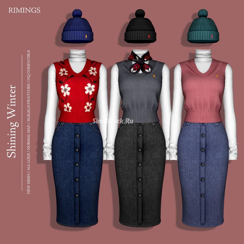 Shiny Winter Sims Pack for Sims 4 addon