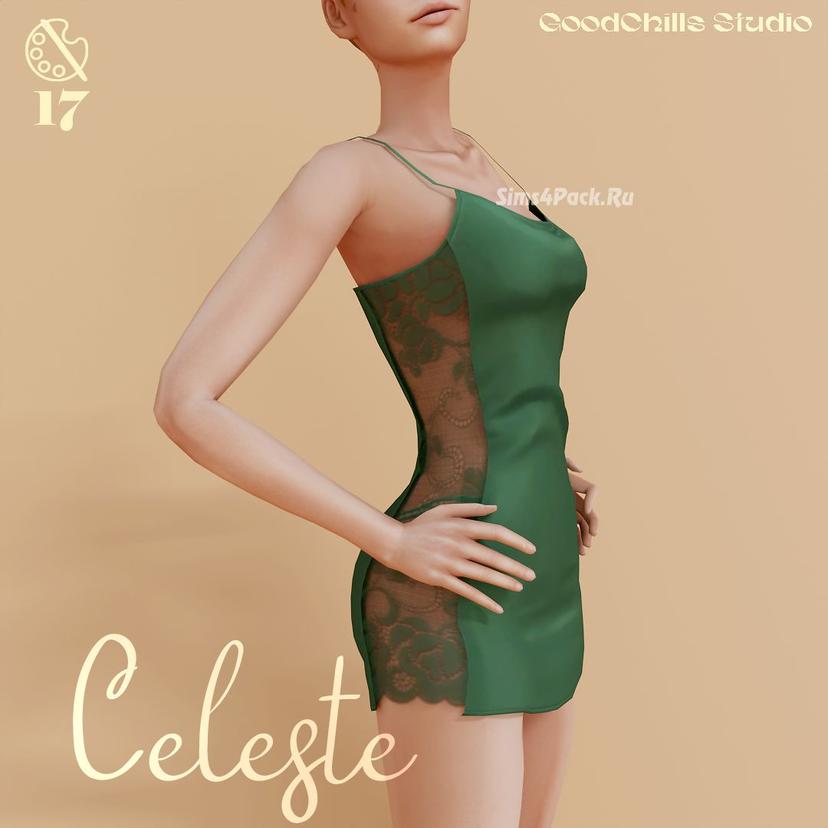 Combination "Celeste Nightgown" for Sims 4 addon