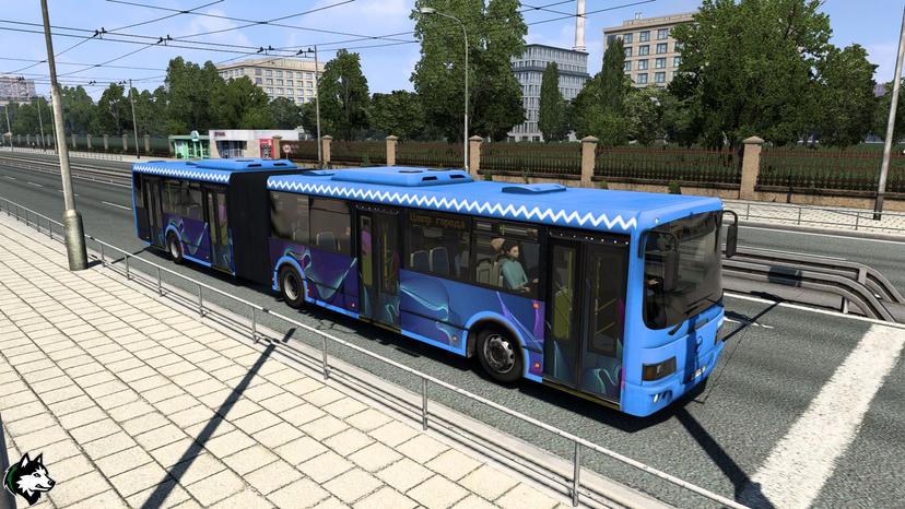 ARTICULATE BUS LIAZ IN TRAFFIC FOR RUSSIA addon