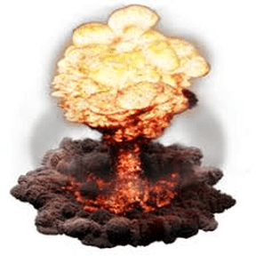 Distance of the shock wave of an atomic bomb addon