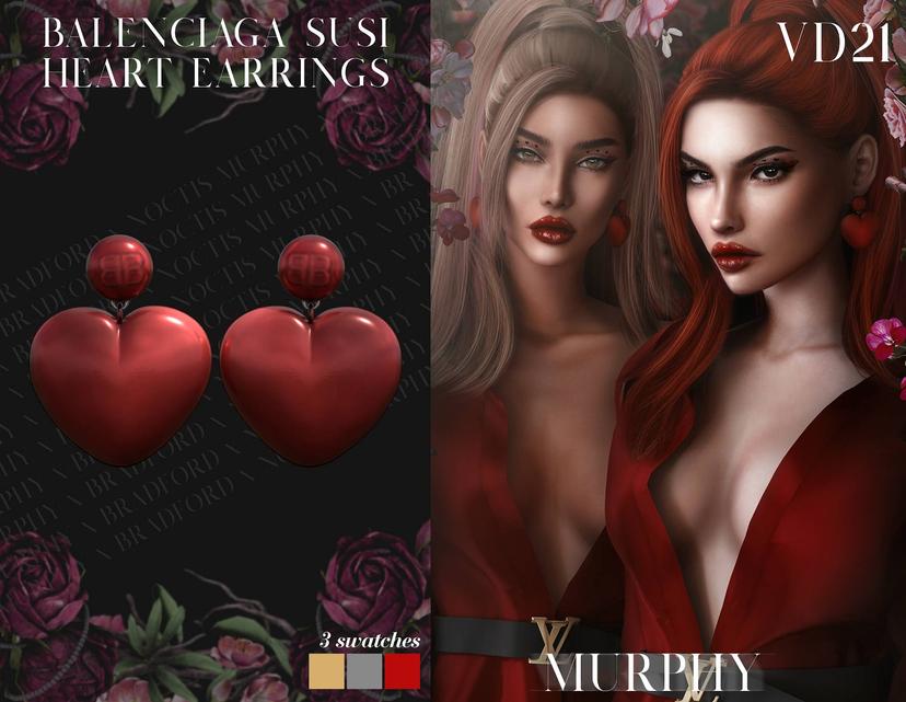 Серьги "Balenciaga Susi Heart Earrings" addon