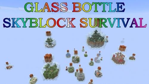 Glass Bottle SkyBlock Survival | Map for Minecraft addon