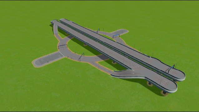 Road: Roundabout on highway 6 lanes addon