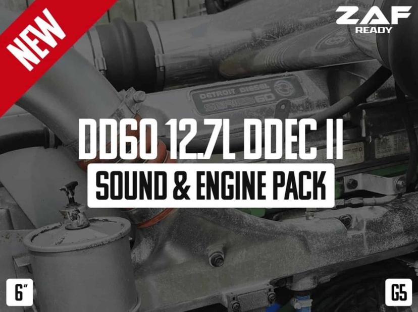 DD60 12.7L (DDEC II) Sound & Engine Pack  мод addon