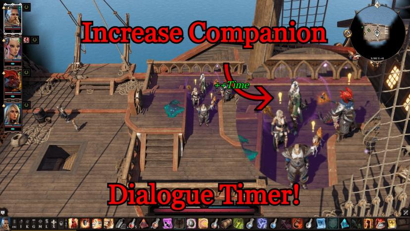 Увеличьте таймер диалога с компаньоном addon