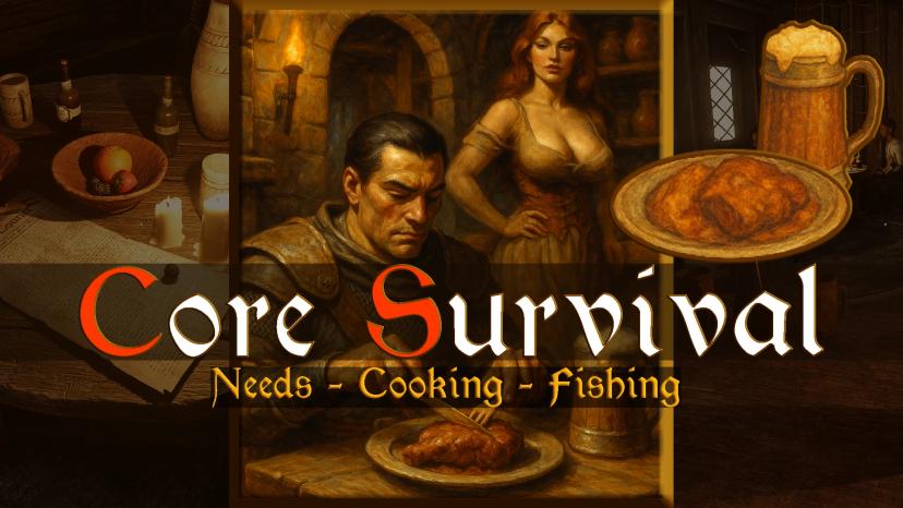 Basic survival (needs - cooking - fishing) addon