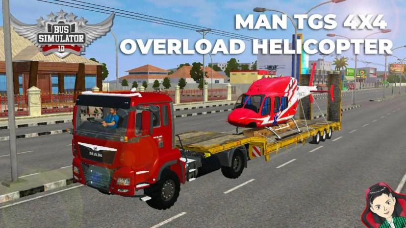 Helicopter MAN TGS 18.480 4×4 with overload, mod. addon