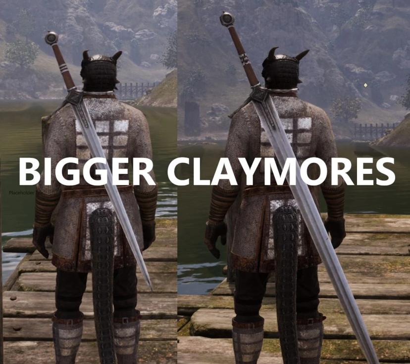 Large claymores - axes and hammers addon